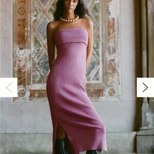 NWT Anthropologie Strapless Mauve Dress